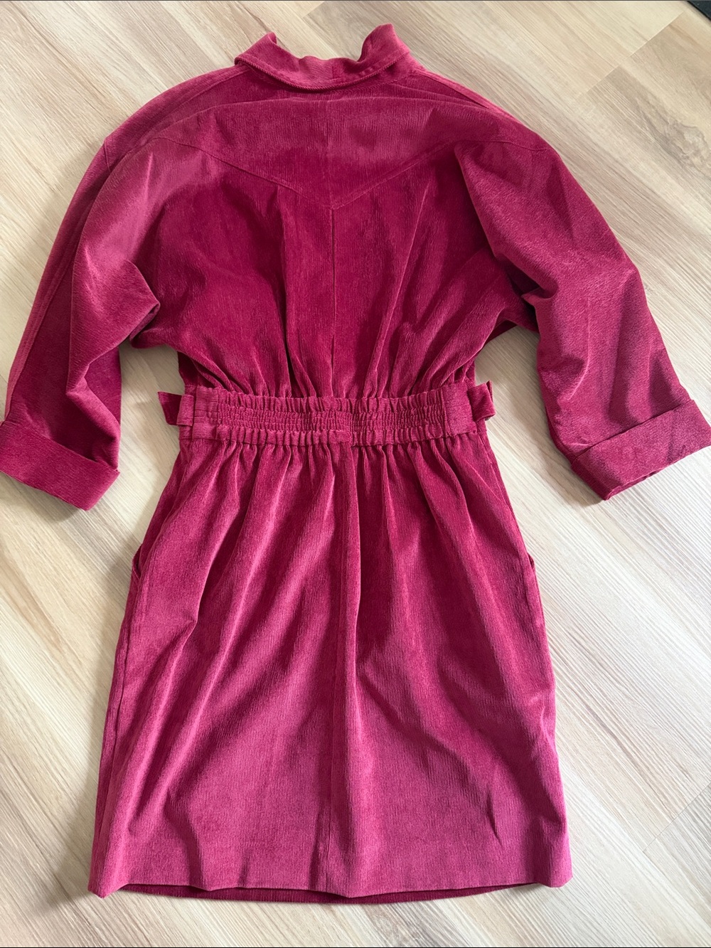 Rebecca Minkoff Deep Red Button-Front Midi Dress - Picture 3 of 3